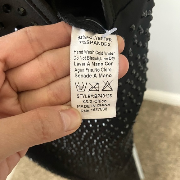 Black Romper with Rhinestones 🖤 - Picture 4 of 4